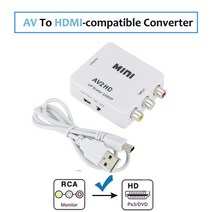 HDMI 호환 AV CVSB L/R 변환기 1080P VGA Converte 어댑터 비디오 오디오 상자 PC DVD 노트북 프로젝터, 12 AV To HD White2, 12 V To HD White2
