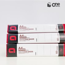 원오피스 A4 친환경PP 내부포켓 인덱스 D링 플러쉬 클리어 바인더, 60매, 옐로우