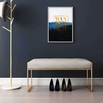 신부대기실 의자 스툴 쿠션 긴 쇼파 벨벳 매장 뷰티숍, 라이트 블루 90x40x42