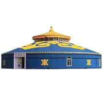 초대형 몽골 텐트 팬션 캠핑, 직경 4미터 캔버스 방풍 방수 및 보온