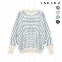 탱커스 여성 스트라이프 언발 비스코스 니트