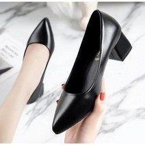 Momolatti 여성용 세련된 심플 뾰족한 5cm 미드힐 끝 포멀 로퍼