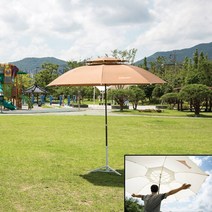 [마이오더] 특대형 파라솔 2.7M 야외 캠핑 휴대용 비치파라솔 86779321EA대형파라솔 카페파라솔 편의점파라솔 테라스파라솔 정원파라솔 옥상파라솔 파라솔그늘막 야외용파라솔 캠핑용파라솔 파라솔세트, 파라솔2.7M:브라운