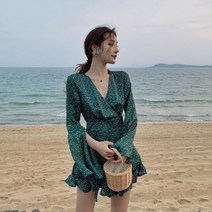 프릴 소매 라인 반바지 점프 슈트(S~L)