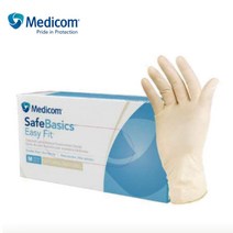 메디컴 라텍스장갑 주방용고무장갑 세이프베이직 이지핏, M(중), 100개입