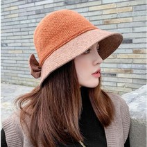 에이치플러스몰 은창)러블리 리본 니트 기모 여성 모자
