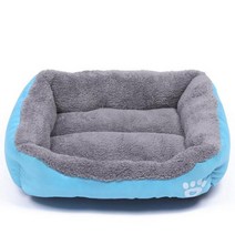 애견유모차 개모차 강아지 S3XL 애완 고양이 개 침대 8 색 따뜻한 아늑한 개집 부드러운 양털 둥지 집 매트 가을 겨울 방수, Sky-Blue+L 65cmx50cmx16cm