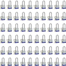 AOSRUM Lock 야외 자물쇠 라미네이트 키 4.4cm(1-9/16인치) 너비의 바디 열쇠가 있는 자물쇠 세트 긴 걸쇠(12팩)130565, 60 Pack