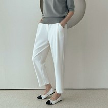 어반프랑 여성용 르메 핀턱 배기 여유핏 뒷밴딩 슬랙스