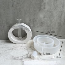 수경법 실리콘 몰드 라운드 사각형 꽃병 꽃 냄비 석고 수지 떨어지는 금형 도자기 장식, 01 Round