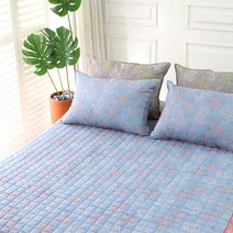 알로하 세미 마이크로 침대패드 겸 카페트 퀸/슈퍼싱글, 블루