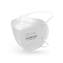 AccuMed BNX N95 마스크 NIOSH 인증 - 개별 포장 미국 제조 미립자 호흡기 보호 안면 마스크(15팩 승인 번호 TC-84A-9315 / 모델 H95W) 화이트
