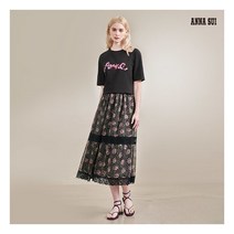 [안나수이] (24SS) 오리지널 프린트 레이스 스커트