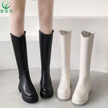 셀럽당 여성용 뒷지퍼 롱 부츠 키높이 부츠