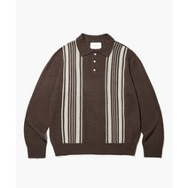 아웃스탠딩 OUTSTANDING WOOL 스트라이프 니트 COLLAR SHIRT _브라운 울 스트라이프 니트 카라 셔츠_브라운