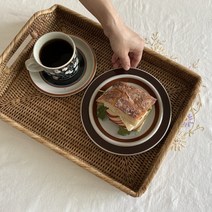 라탄트레이 손잡이 빵 사각바구니, 라탄카페트레이 M