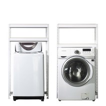 스피드랙 건조기 세탁기 선반 2단 800 x 600 x 1800, 화이트, 9mm 양면코팅