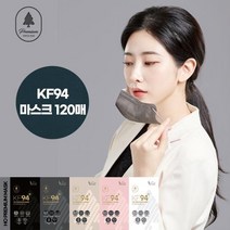 호프리미엄 KF94 새부리형 컬러 숨쉬기 편한 대형 마스크 120매 세트, 없음, 애쉬그레이 120매