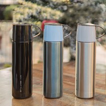 손잡이 뚜껑있는 보온병 500ml 스텐텀블러 물통 보틀, 그레이