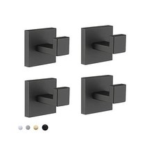 쿠오보 벽걸이 타월걸이 타월걸이 로브 후크 욕실걸이 블랙 헤비듀티 도어걸이 스텐 매트, 4, Matte Black