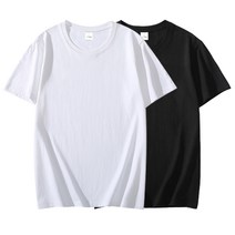 2P 남녀공용 순면 기본 라운드넥 반팔 티셔츠 빅사이즈 S~5XL