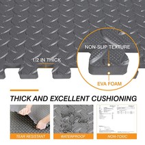 TCE AUPM005BU 인터로킹 폼 매트 보호 운동 퍼즐 바닥 매트 타일 홈.. 정품보장, Grey