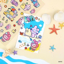 (방탄소년단굿즈)BT21 클리어 스티커 2p세트(SUMMER SKY) 940363, 망