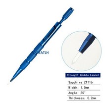 속눈썹테이프 팔꿈치 스트레이트 더블 란셋 블레이드 투명 각막칼, ZT116 1.0mm 35degree