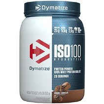 Dymatize ISO100 하이드롤라이즈드 단백질 파우더 100프로 분리 유청 25g 초콜릿맛 20회 제공량 1.43파운드, 20.0회 제공량 (1팩), 초콜릿