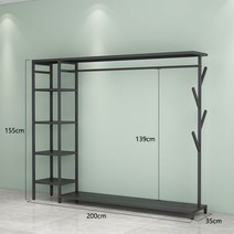 행거 설치 부품 스탠드옷걸이 키다리행거 알고트 101001 옷걸이 바닥 침실 다기능 가정용 코트 랙 북유럽 현대 미니멀리스트 간단한 교수형 옷 로커 선반, 23업그레이드 1127 길이 200 35