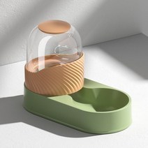 강아지 고양이 자동 급수기 분수대 배식기 애완 동물 공급기 물 디스펜서 2L 용량 투명 가시성 고래 생체 공학 디자인 개 그릇 용품, [01] Green-feeder