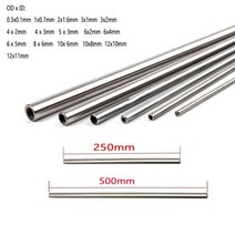 잔디깎기 1 10pcs 250mm500mm 304 원활한 Stainlessy 철강 모세관, 8x6mm  2pcs+500mm