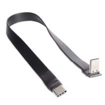 USB 3.1 유형 C to Type C 확장 케이블 90도 어댑터 FPC FPV 리본 플랫 USB C 케이블 3A 10Gbps EMI 차폐 30cm, 보여진 바와 같이