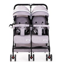 2인용유모차 쌍둥이유모차 연년생 접이식 트라이크 베이비 초경량, 그레이