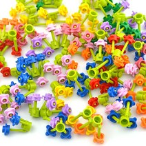 식물 floret 잔디 40 세트 플라워 빌딩 블록 diy 벽돌, 무작위 색상