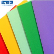 현진 5T 양면칼라보드롱/양면칼라우드락 두께5mm 60X90cm 5장단위판매, BO-110분홍