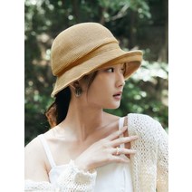 어클렛 라탄 여성 와이드 주름 벙거지 모자 H006 카키