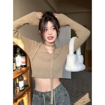 컷아웃 오프 숄더 니트 스웨터 여성 가을 ​​겨울 짧은 섹션 스웨터 겉옷 스웨터 아가씨 한 어깨 긴팔 탑 원오픈숄더