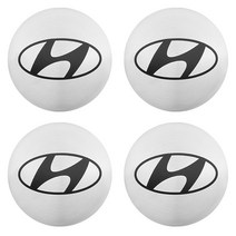 휠캡 야광 락너트 자동차 휠 센터 허브 캡 엠블럼 스티커 4 개현대 I10 I20 I30 I40 아제라 악센트 엘란트라 Fe 겟츠 투싼 액세서리 호환, 01 56mm Silver