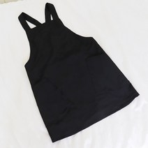 (주)더해피 가정 미술 미용 수예 카페 업소 손님용 핸드메이드 앞치마 모음, X형 포그니 앞치마-블랙(중)