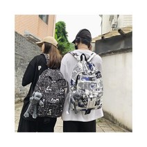 와이케이하우스 ins 조수 브랜드 책가방 남성 일본과 한국 중학생 고등학생 대학생 배낭 여성 캐주얼 낙서 대용량 배낭_70066