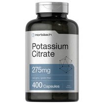 구연산 칼륨 캡슐 275 mg | 400 카운트 | 비 GMO 글루텐 프리 보충제 | 호르바흐