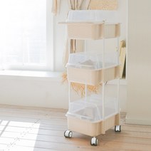 코코맘 트롤리 2단 3단 4단 보호캡 이동식 아기용품 기저귀정리함, 일반형3단, 추가없음, 화이트