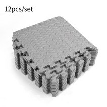 구르기매트 18pcs 30x30cm 피트니스 패드 보호 바닥 매트 미끄럼 방지 거품 홈, 12개 회색