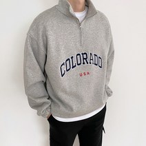 애드매이브 남자 쭈리 자수 콜로라도 오버핏 반집업 맨투맨(3color)