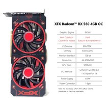 기존 XFX RX 560 4GB 그래픽 카드 AMD GPU Radeon RX560 4GB 4G 비디오 스크린 카드 데스크탑 게임지도 비, 01 RX560 4GB