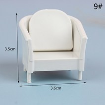 음식모형제작 미니어처 DIY 인형집 의자 모래 테이블 아키텍처 풍경 모델 장식 흰색 소파 스툴 의자 의자 인형집, [06] I