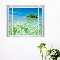 cy571-한여름날의바다여행 창문그림액자(중형) D타입-엘레강스실버/5-야자수와함께하는휴식, D타입엘레강스실버