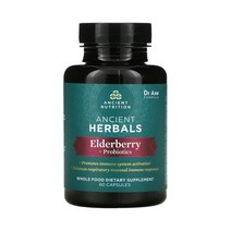 에인션트뉴트리션 엘더베리 프로바이오틱스 60 캡슐 삼부커스 유산균 고초균, 1개, 기본