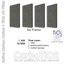 공기 청정기 교체 필터 2-4pcs 10mm carbotio2 호환 가능한 추가 탄소 uv 램프 광촉매 tio2 냄새 제거 펠트 + 스폰지, 20020010mm 2조각